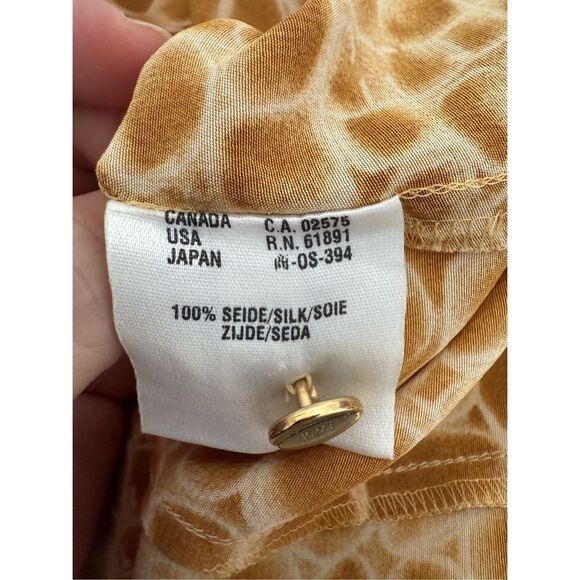 Vtg Escada Silk Animal Print Wrap Button Up Shirt Top 38 M Giraffe Leopard Snake - Picture 6 of 6
